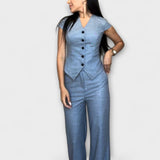 Ivy - Ensemble top à décolleté en V et pantalon élégant