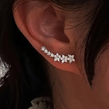 Boucles d'oreilles en strass florales luxueuses