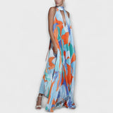 Vida - Élégante Robe Midi à Dos Nu avec Design à Bretelles Plissées