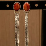 Boucles d'oreilles Boho-Vintage-Onyx