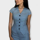 Ivy - Ensemble top à décolleté en V et pantalon élégant