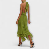 Elodie - Robe maxi asymétrique chic