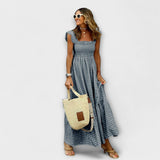 Suri - Robe maxi avec volants à carreaux