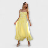 Celine - Robe midi sans manches à volants
