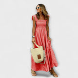 Suri - Robe maxi avec volants à carreaux