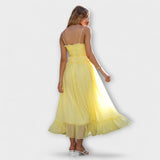 Celine - Robe midi sans manches à volants