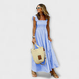Suri - Robe maxi avec volants à carreaux