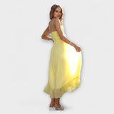 Celine - Robe midi sans manches à volants