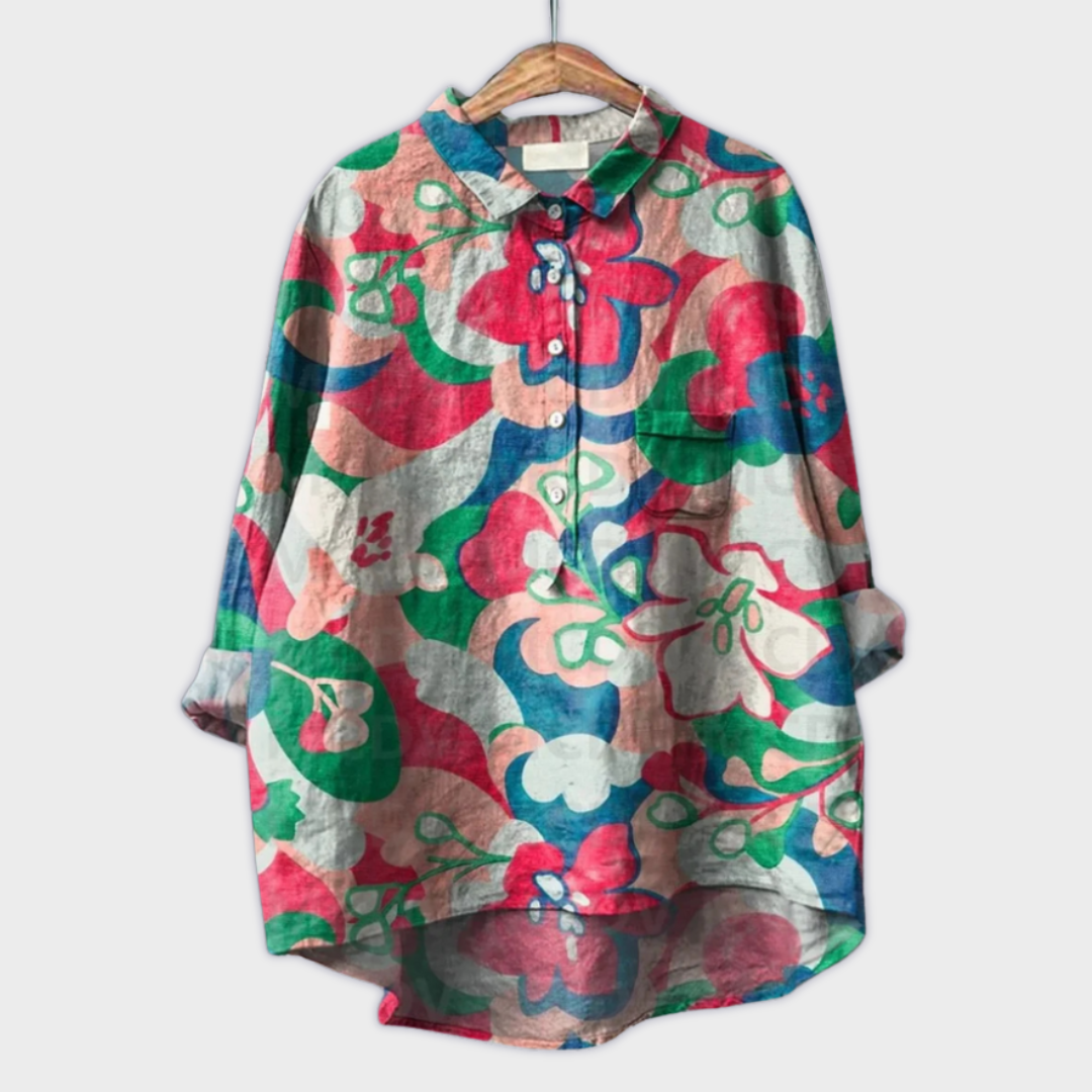 Magdalena - Blouse pour femmes faite à la main avec un design floral