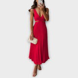 Robe de soirée midi élégante avec plis