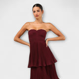 Lorena - Robe maxi sans bretelles et à volants