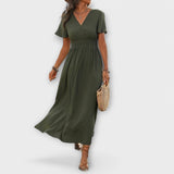 Heather - Robe Boho élégante avec décolleté en V et manches longues