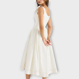 Lotta - Robe Midi Blanche avec Détail en Nœud