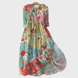 Robe en patchwork de fleurs colorées