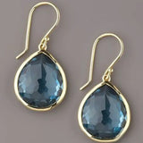 Boucles d'oreilles rétro gouttes bleues