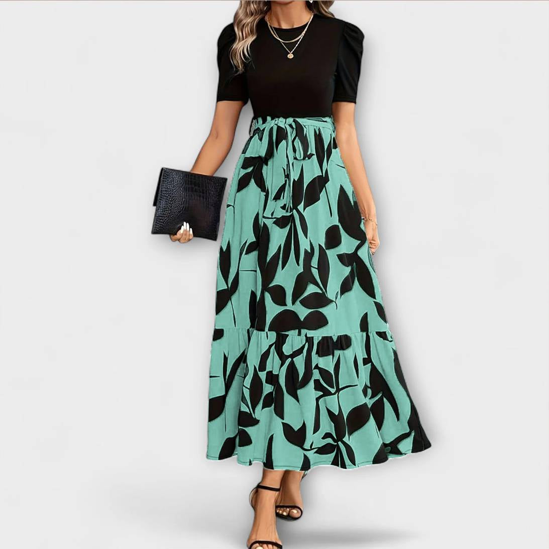 Luna - Robe d'été à motif floral et col rond