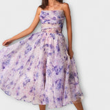 Robe Midi en Chiffon Élégante