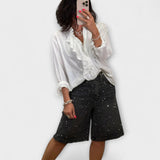 Amaris - Shorts Bermuda avec des embellissements en strass