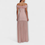 Maelie - Robe maxi bodycon sans bretelles avec ornements floraux