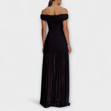 Maelie - Robe maxi bodycon sans bretelles avec ornements floraux