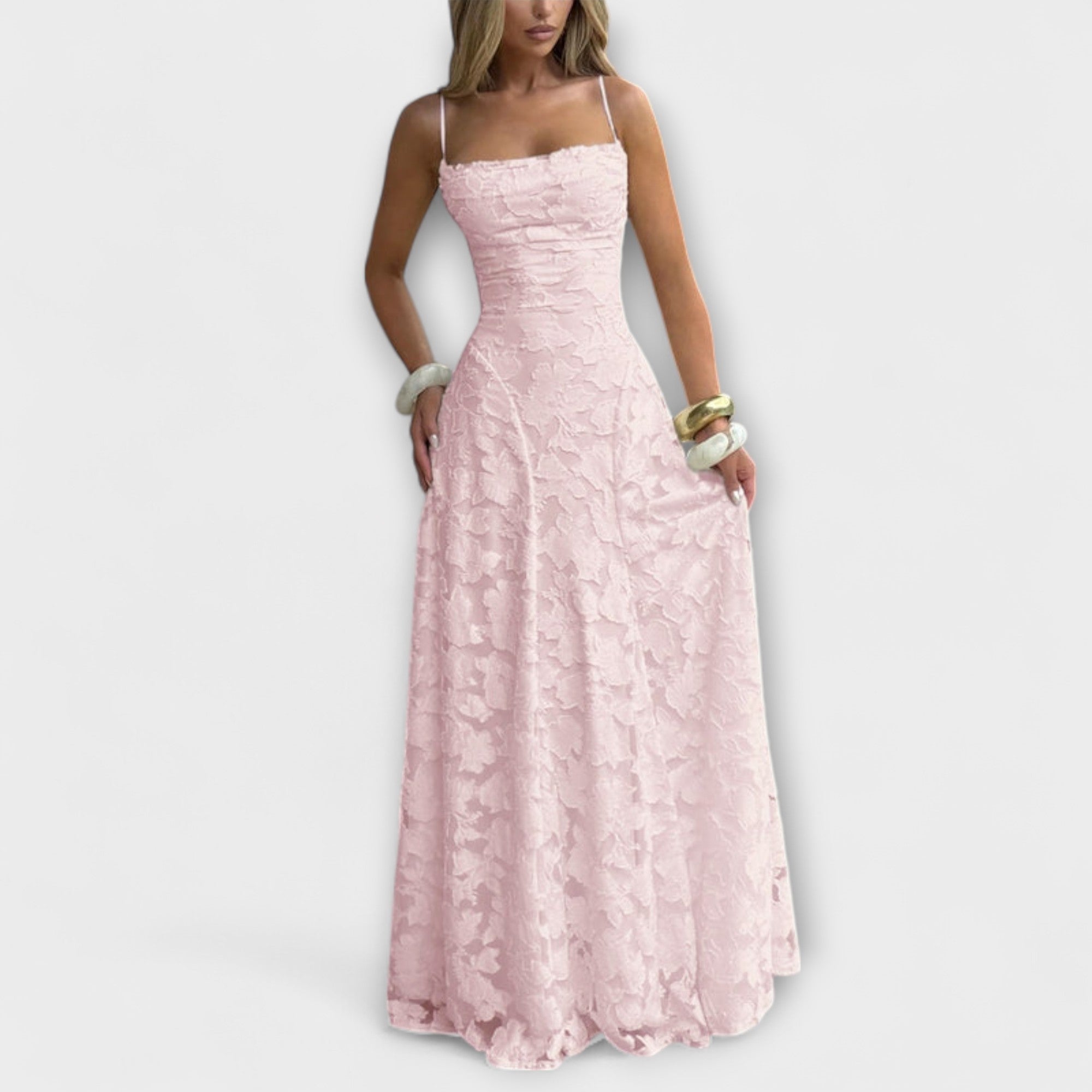 Emberly - Robe Maxikleid en Jacquard Élégante