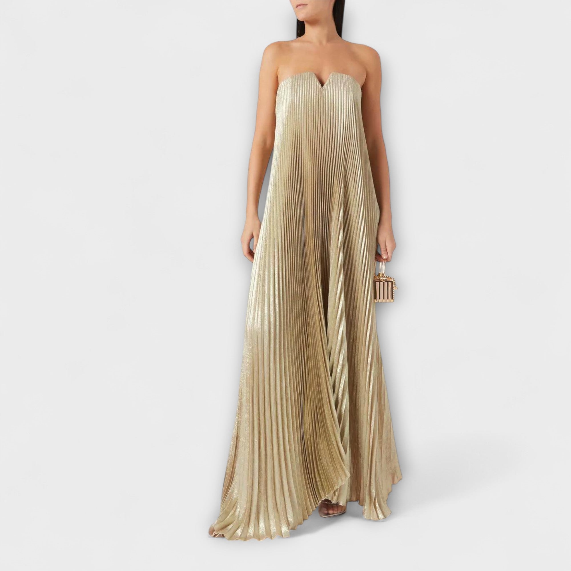 Michelle - Robe Maxi Sweetheart en Fleur Orange