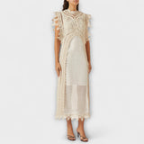 Mira - Robe maxi en organza tissé et ajouré