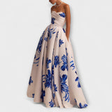 Rosalie - Élégante Robe Maxi à Fleurs Off-Shoulder