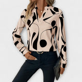 Edith - Blouse élégante à manches longues avec décolleté en V