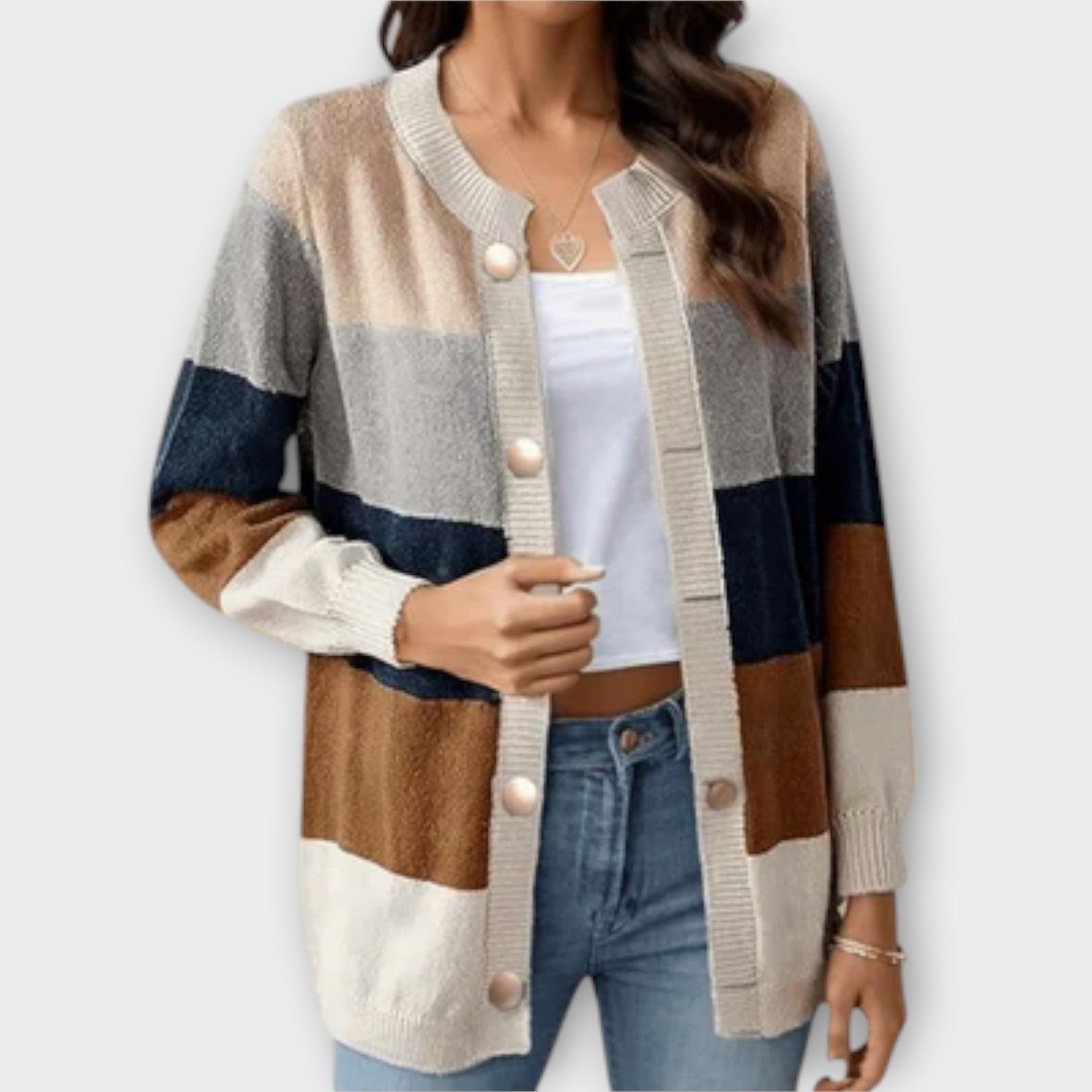 Lotenia - Veste en tricot rayée