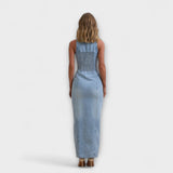 Lacey - Robe Maxi en Jean Lavage Moyen