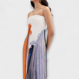 Été - Robe colorblock chic avec des franges tendance