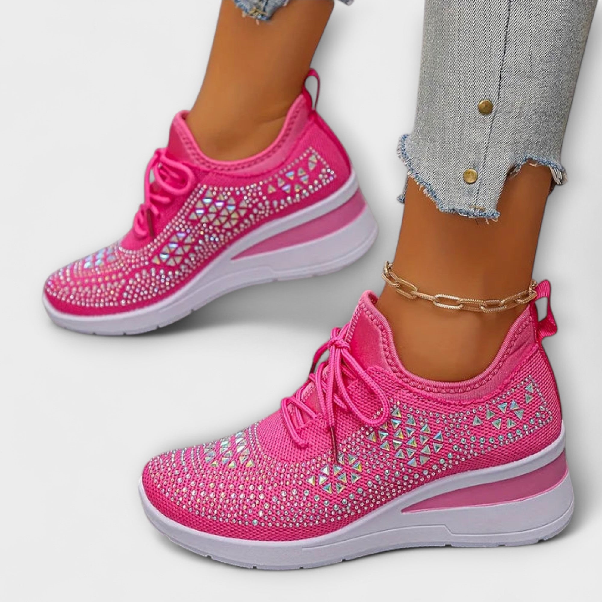 Giselle – Baskets Orthopédiques Éblouissantes avec Strass