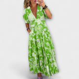 Catrisa - Robe à Imprimé Floral avec Décolleté en V