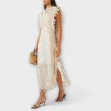 Mira - Robe maxi en organza tissé et ajouré