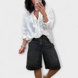 Amaris - Shorts Bermuda avec des embellissements en strass