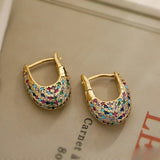 Boucles d'oreilles colorées en design incrusté