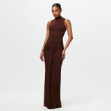 Calista - Robe maxi chic nouée en chiffon fluide