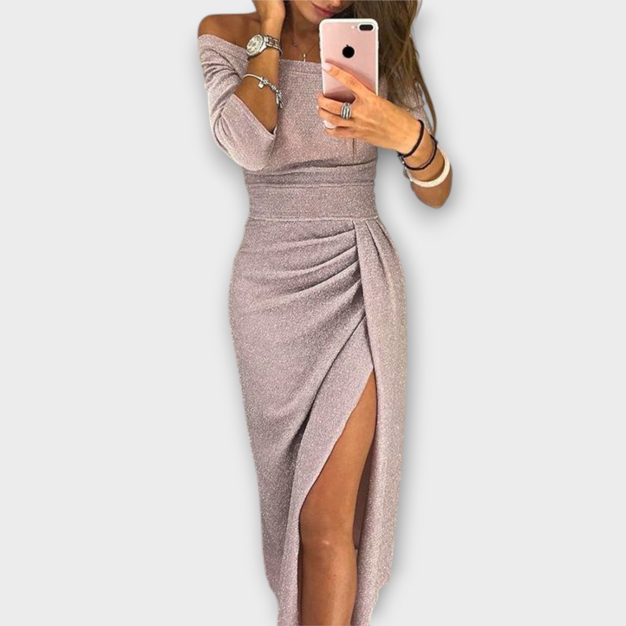 Lena - Robe Élégante Off-Shoulder