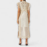 Mira - Robe maxi en organza tissé et ajouré