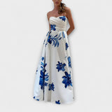 Rosalie - Élégante Robe Maxi à Fleurs Off-Shoulder