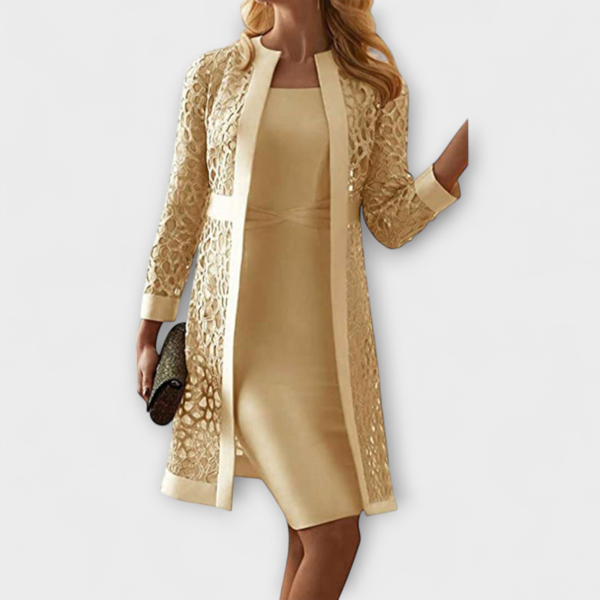 Runa - Robe en Dentelle Élégante à Deux Pièces