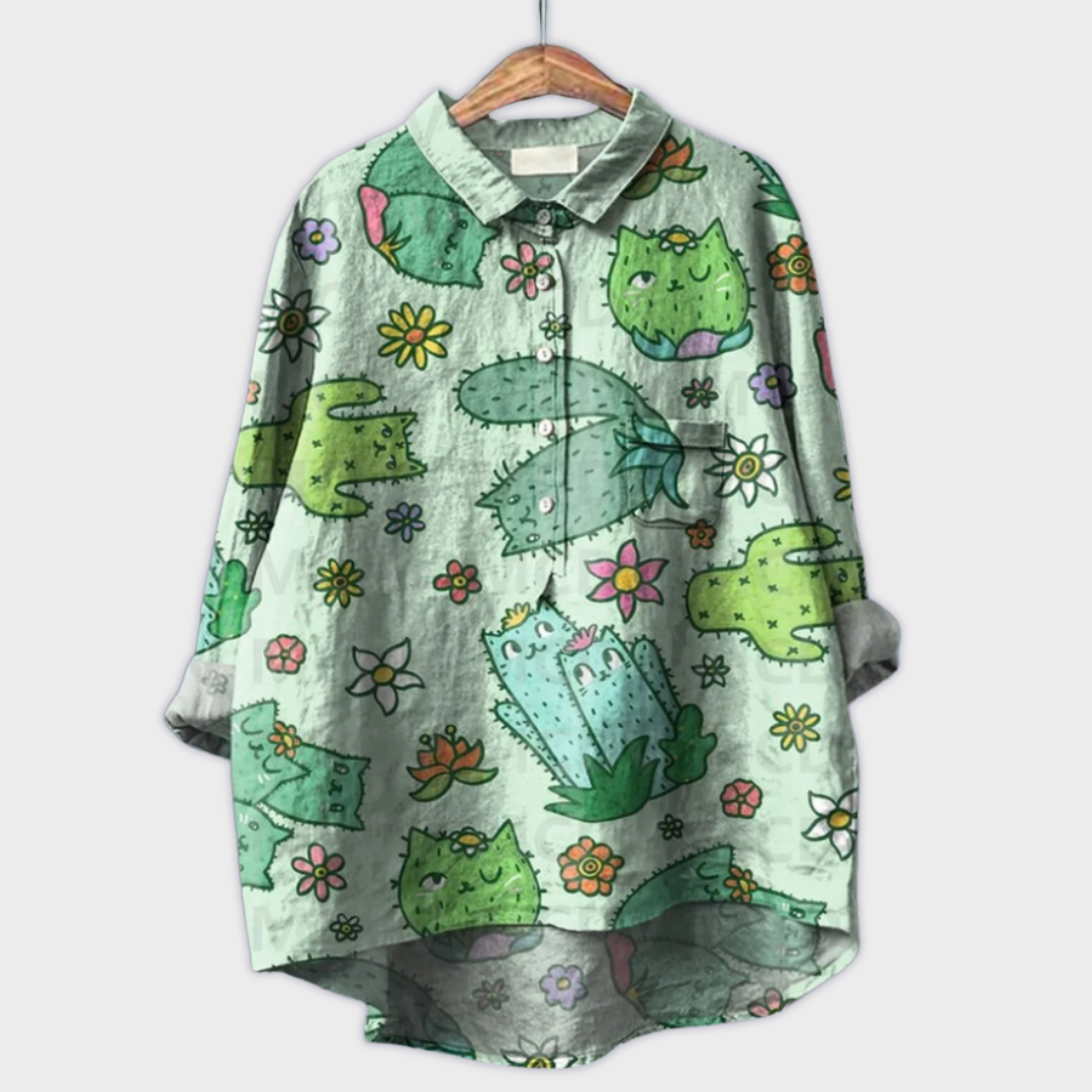Magdalena - Blouse pour femmes faite à la main avec un design floral