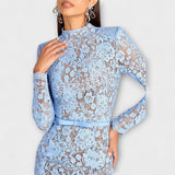 Freya - Robe midi élégante en dentelle florale