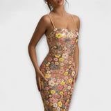 Oakley - Maxi-robe avec paillettes florales dans le style des années 80