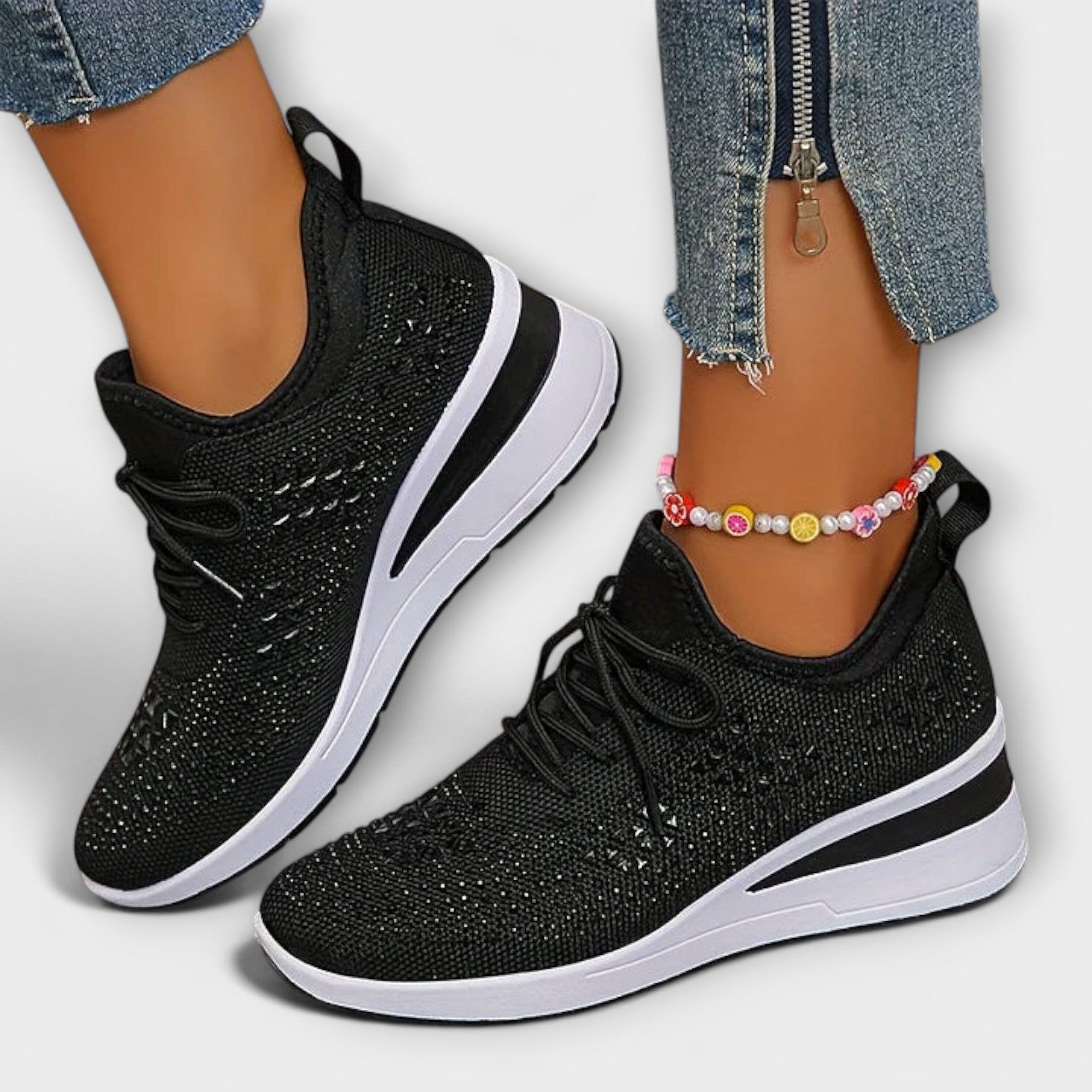 Giselle – Baskets Orthopédiques Éblouissantes avec Strass