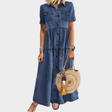 Robe en jean douce avec boutons