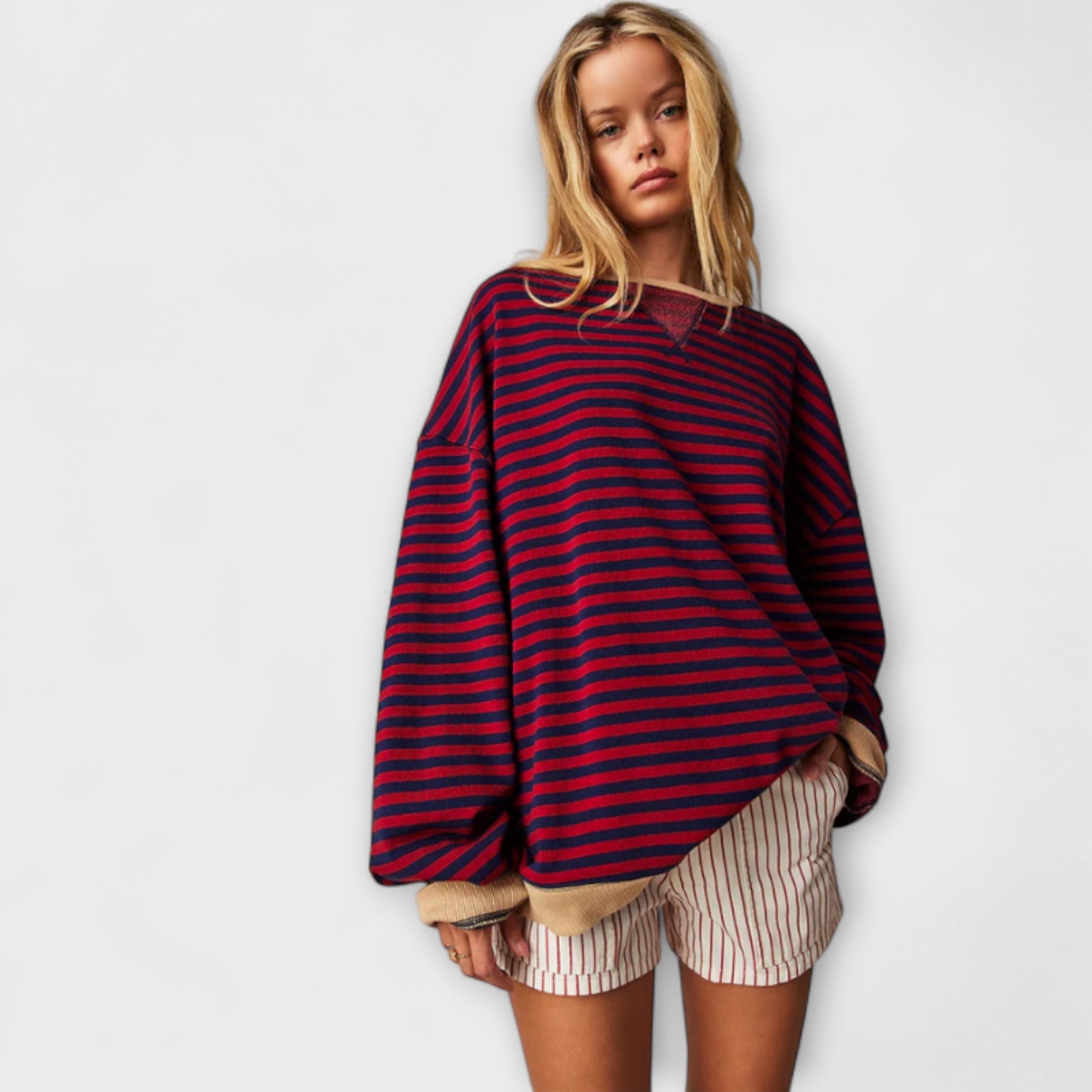 Marlene - Pull oversize rayé pour femmes