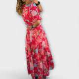 Catrisa - Robe à Imprimé Floral avec Décolleté en V