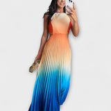 Haven - Robe maxi à plis dégradés sans dos chic